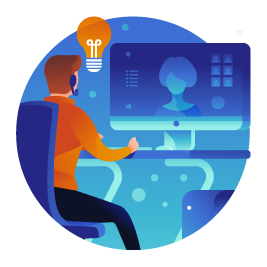 Equipe de atendimento engajada com Chat Center RedT